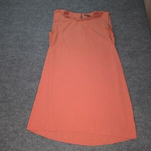Staccato Shift Dress Womens Large Coral Sleeveless High Neck Keyhole Casual Boho